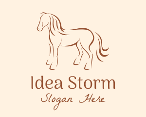 Brown Horse Silhouette logo design