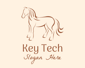 Brown Horse Silhouette logo design