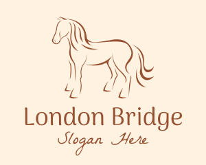 Brown Horse Silhouette logo design