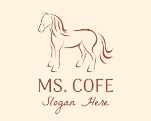 Brown Horse Silhouette logo design