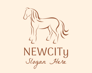 Brown Horse Silhouette logo design