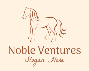 Brown Horse Silhouette logo design