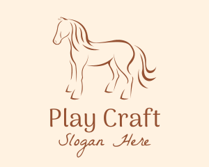 Brown Horse Silhouette logo design