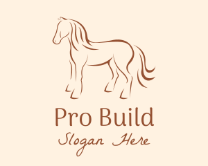 Brown Horse Silhouette logo design