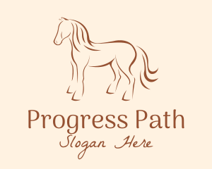 Brown Horse Silhouette logo design