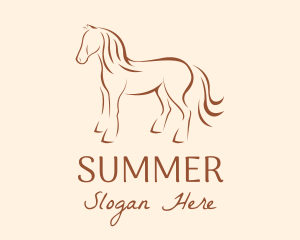 Brown Horse Silhouette logo design