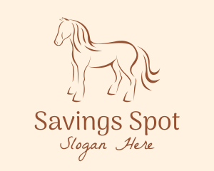 Brown Horse Silhouette logo design