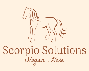 Brown Horse Silhouette logo design