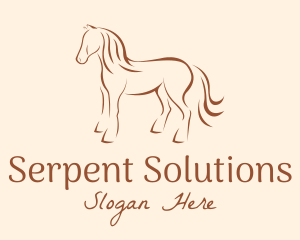 Brown Horse Silhouette logo design