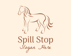 Brown Horse Silhouette logo design