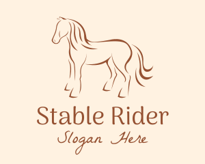 Brown Horse Silhouette logo design