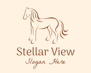 Brown Horse Silhouette logo design