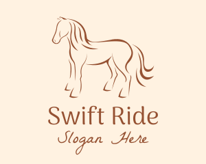 Brown Horse Silhouette logo design