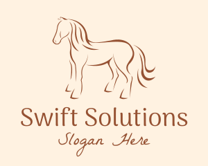 Brown Horse Silhouette logo design