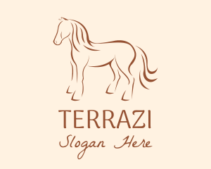 Brown Horse Silhouette logo design