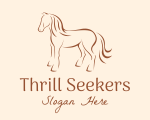 Brown Horse Silhouette logo design