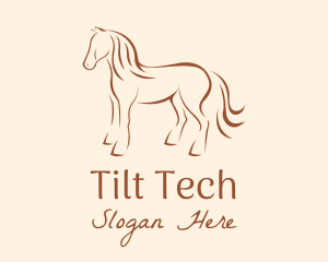 Brown Horse Silhouette logo design