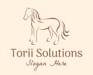 Brown Horse Silhouette logo design