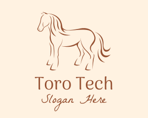 Brown Horse Silhouette logo design