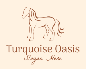 Brown Horse Silhouette logo design