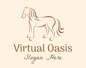 Brown Horse Silhouette logo design