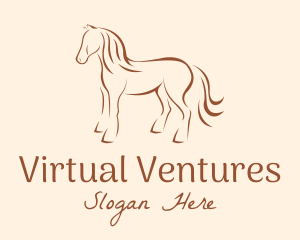 Brown Horse Silhouette logo design