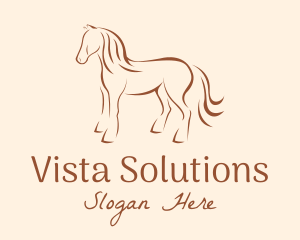 Brown Horse Silhouette logo design