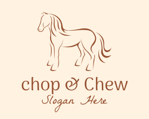 Pony - Brown Horse Silhouette logo design