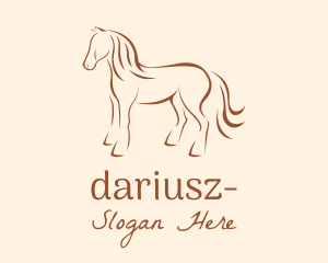 Brown Horse Silhouette logo design