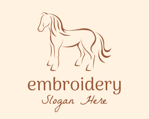 Brown Horse Silhouette logo design