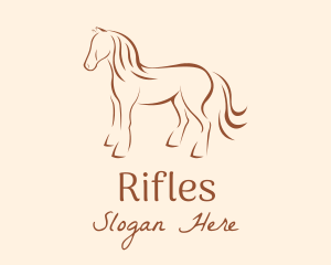 Brown Horse Silhouette logo design