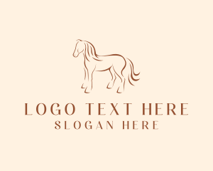 Brown - Brown Horse Silhouette logo design