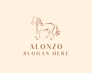 Brown Horse Silhouette logo design