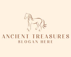 Brown Horse Silhouette logo design