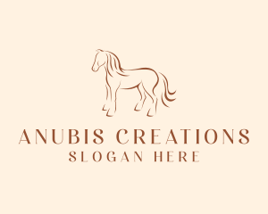 Brown Horse Silhouette logo design