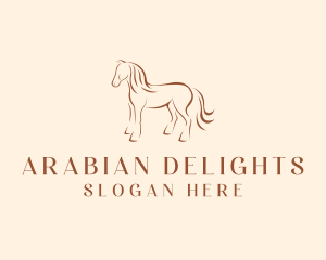 Brown Horse Silhouette logo design