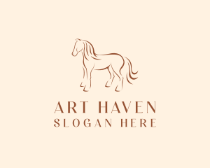 Brown Horse Silhouette logo design