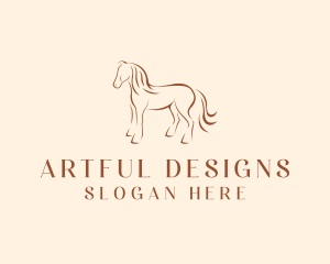 Brown Horse Silhouette logo design