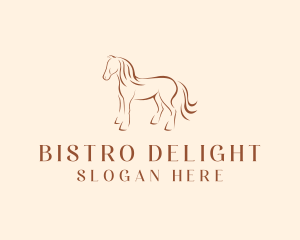 Brown Horse Silhouette logo design