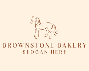 Brown Horse Silhouette logo design