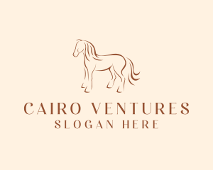 Brown Horse Silhouette logo design