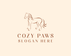 Brown Horse Silhouette logo design