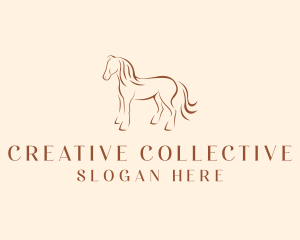 Brown Horse Silhouette logo design