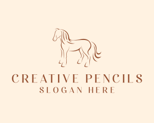 Brown Horse Silhouette logo design