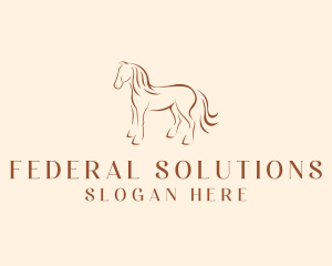 Brown Horse Silhouette logo design