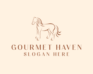 Brown Horse Silhouette logo design