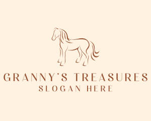 Brown Horse Silhouette logo design