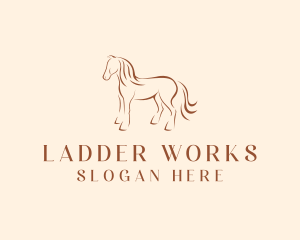 Brown Horse Silhouette logo design