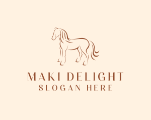 Brown Horse Silhouette logo design