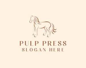 Brown Horse Silhouette logo design